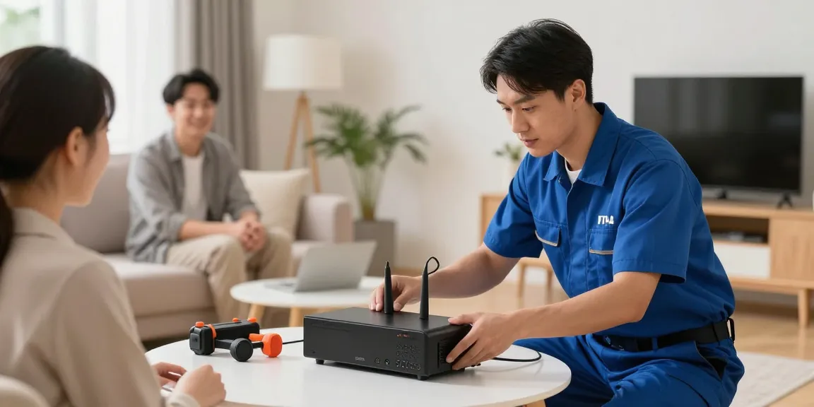 Trusted IPTV reseller installing services in a local home.