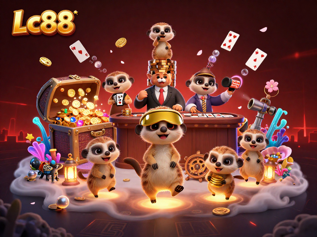 Experience the excitement of Lc88 with meekrats managing a vibrant casino scene.