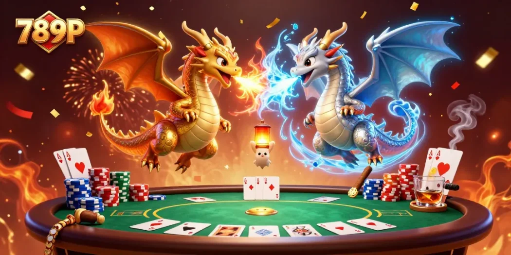 Engage with 789P's thrilling 3D casino scene featuring dynamic dragon action.